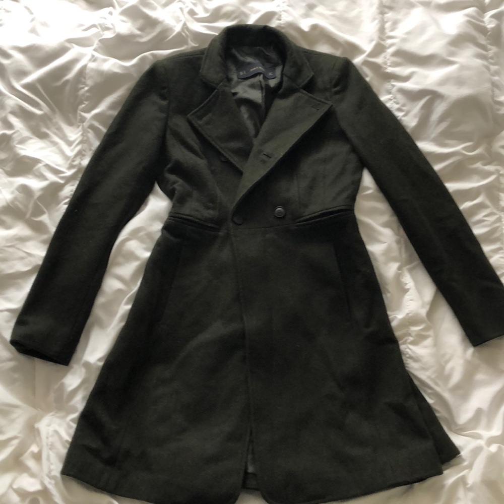 Zara Basic Olive Green Versatile Coat - image 2